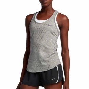 Nike dri-fit tank.  Gray with metallic drops, Sz S